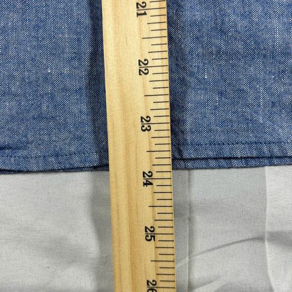 Liz Claiborne Women's Blue Linen Blend Tie Sleeve Cottagecore Blouse Small - Picture 8 of 10